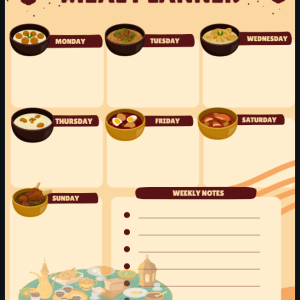 Ramadan Weekly Meal Planner 8